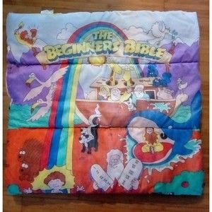 The Beginners Bible Characters Children's Sleeping Bag 1993 ERO 28X53"Zipped VTG